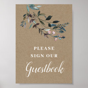 Garden Crest   Livre d'or de mariage floral rustiq