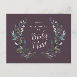 Garden Crest Mauve Purple Floral Bridesmaid Invitation