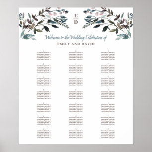 Garden Crest   White   Alphabetical Seating Chart