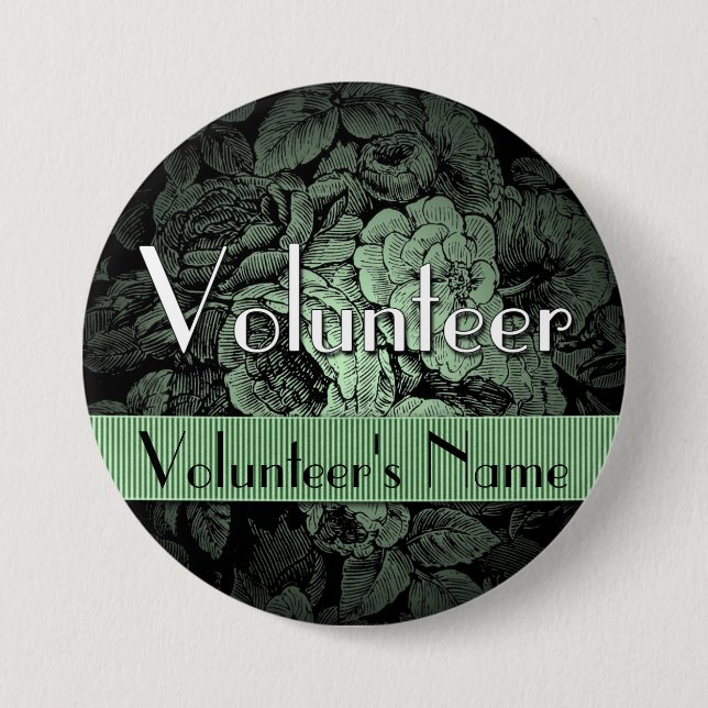 Garden Custom Button: Volunteer 3 Inch Round Button (Front)