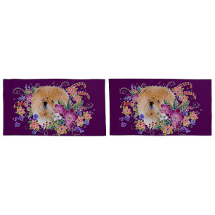 GARDEN DANCE CHOW - KING pillowcase eggplant
