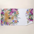 GARDEN DANCE chow  serviette de plage  fond blanc