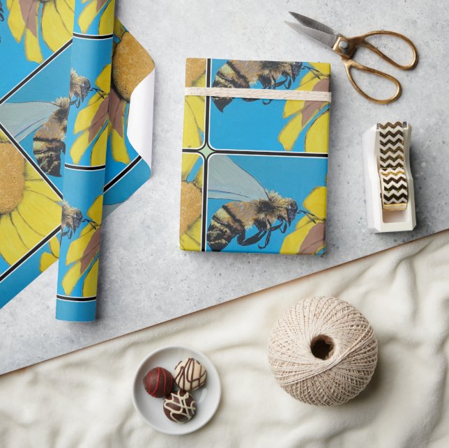 'Garden Dance' Painting on  Wrapping Paper (Crafts)