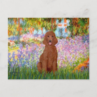 Garden - Dark Red Poodle #1 Postcard