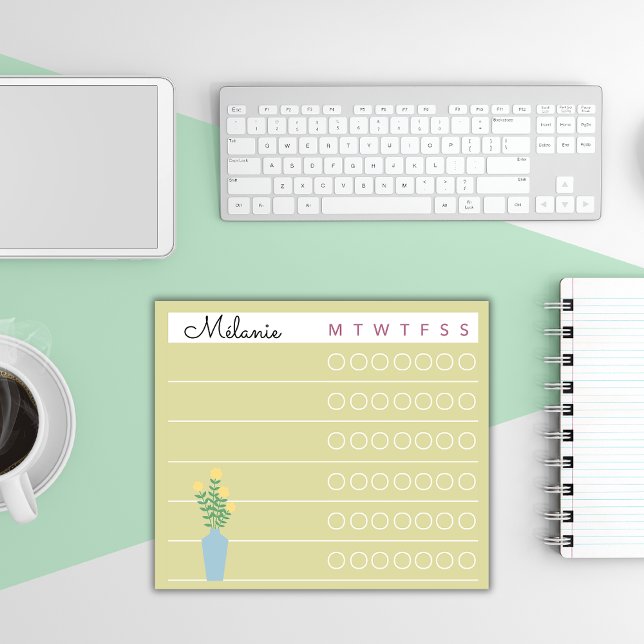 Garden Day Dreams – Weekly Checklist Floral Sticky Post-it Notes (Creator Uploaded)