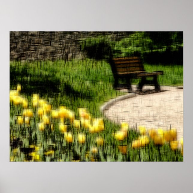 Garden digital effect of style "impression"  poster (Front)