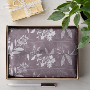 Garden Dream Elegant botanical silhouette - plum Tissue Paper