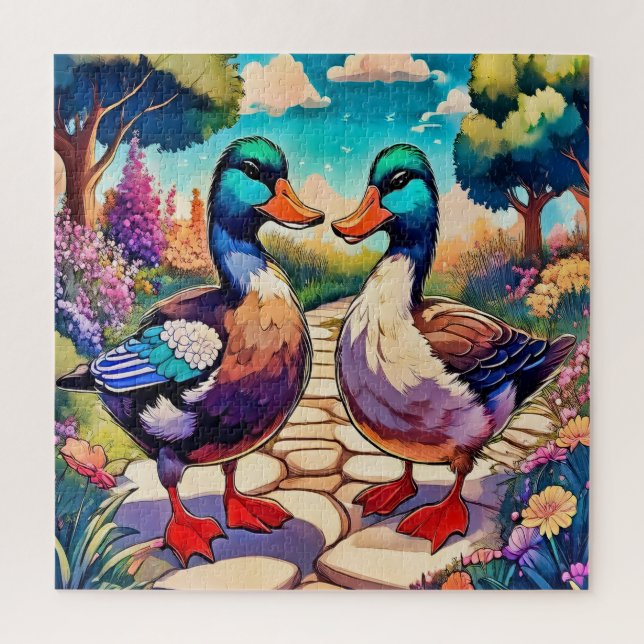 Garden Ducks Jigsaw Puzzle (Vertical)