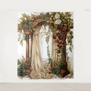 Garden Elegance Custom Wedding Backdrop Tapestry