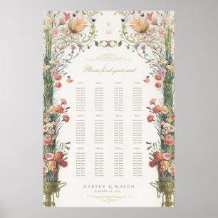 Garden Elegance Floral Wedding Seating Chart