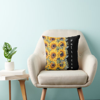 Garden Elegant Sunflower Throw Pillow