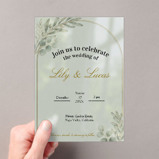 Garden Estate Wedding Invitation – Acrylic Minimal