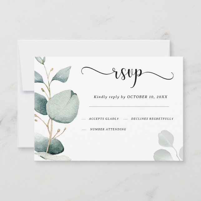 Garden Eucalyptus & Greenery RSVP Card (Front)