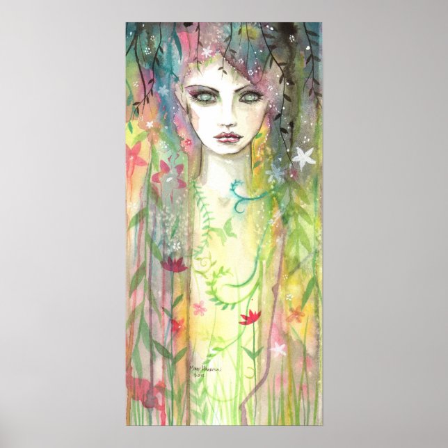 Garden Faerie Woman Abstract Pop Art Poster (Front)