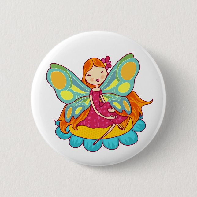 Garden Fairy 2 Inch Round Button (Front)