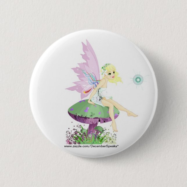 Garden fairy 2 inch round button (Front)