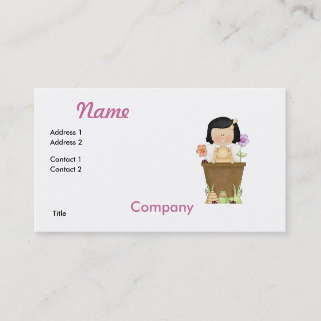 Garden Fairy in Flower Pot Business Card (Front)