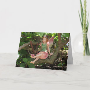 Garden Fairy On A Branch Birthday Card