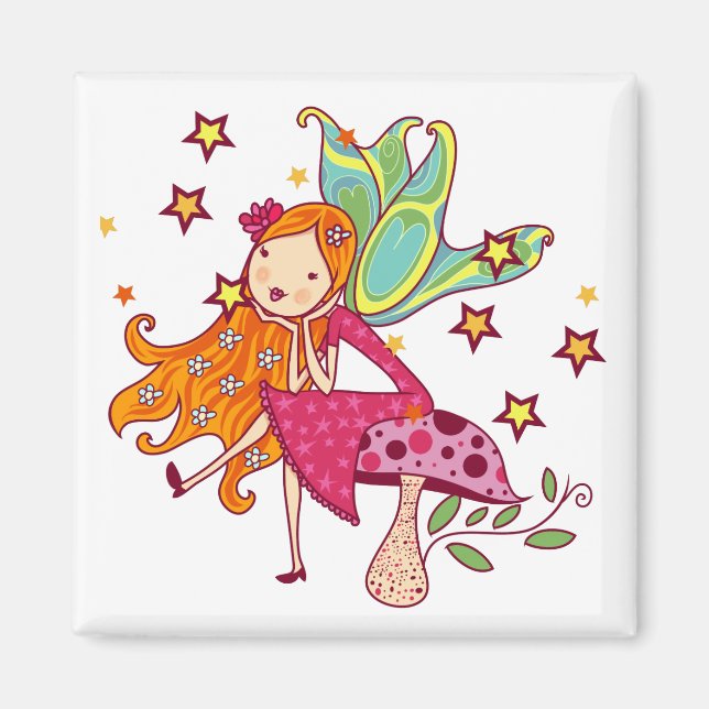 Garden Fairy on Mushroom Magnet (Front)