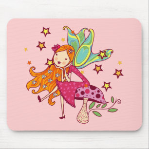 Garden Fairy on Mushroom Mouse Pad
