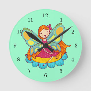 Garden Fairy Round Clock
