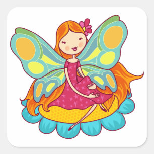 Garden Fairy Square Sticker