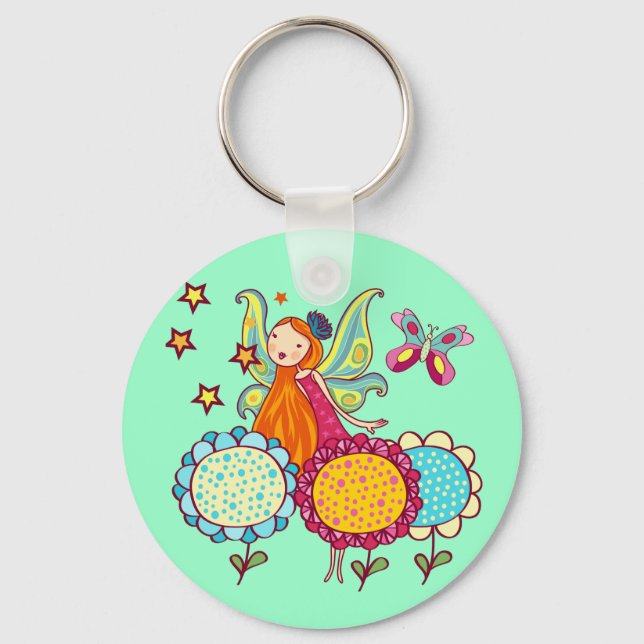 Garden Fairy With Flowers Keychain (Front)