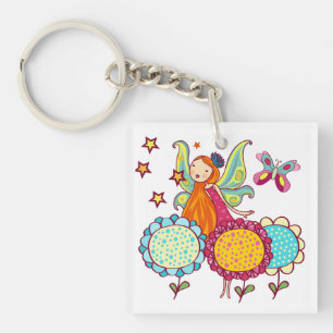 Garden Fairy With Flowers Keychain