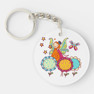 Garden Fairy With Flowers Keychain