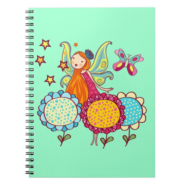 Garden Fairy With Flowers Notebook (Front)