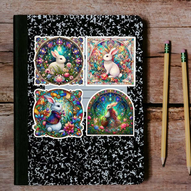 Garden Fantasy Bunny Stained Glass Easter  (Creator Uploaded)