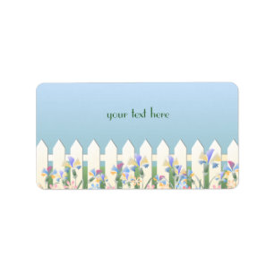 Garden Fence and Flowers Address Label