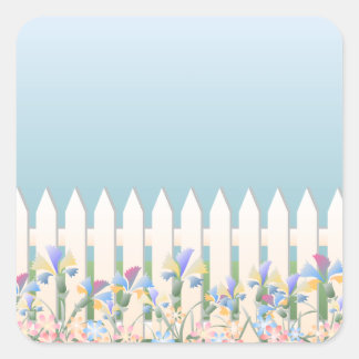 Garden Fence and Flowers Sticker