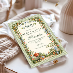 Garden Floral Baby-Q Baby Shower Invitation