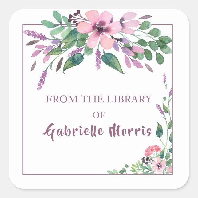 Garden Floral Bouquet Square Sticker (Front)