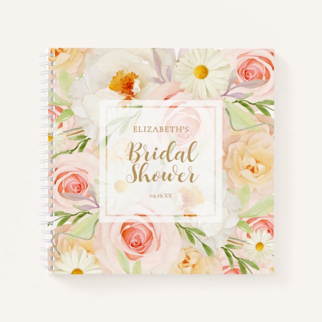 Garden Floral Bridal Shower Guest Book (Front)