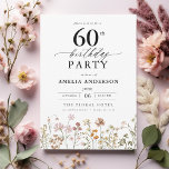 Garden Floral Calligraphy 60th Birthday Invitation<br><div class="desc">Celebrate in style with a garden floral calligraphy 60th birthday invitation, perfect for a milestone event. Featuring vibrant floral designs and elegant calligraphy, this invitation sets a whimsical yet sophisticated tone for your celebration. The lush garden theme blends natural beauty with graceful typography, creating a timeless and inviting look. Ideal...</div>