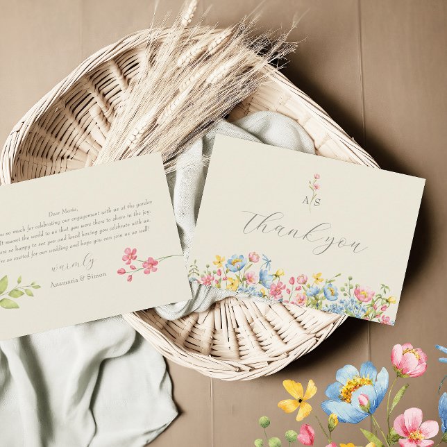 Garden Floral Engagement Thank You Card (Creator Uploaded)