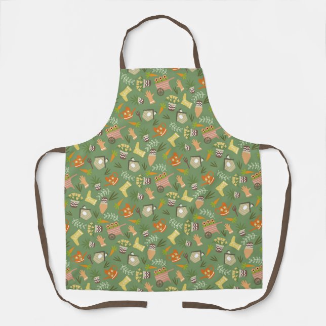 Garden Floral Green Apron (Front)