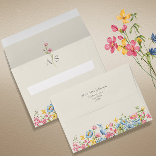Garden Floral Monogram Envelope