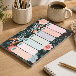 Garden Floral Monthly Planner Notepad 40 Page