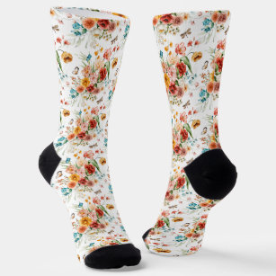 Garden Floral Pattern Socks