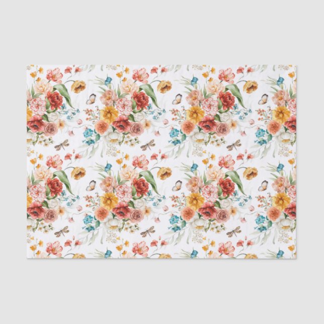 Garden Floral Pattern Tissue Paper (Front)