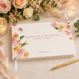 Garden Floral Summer Wedding Guest Book