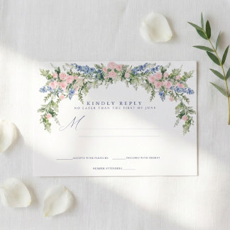 Garden Floral Wedding Kindly Reply RSVP Card
