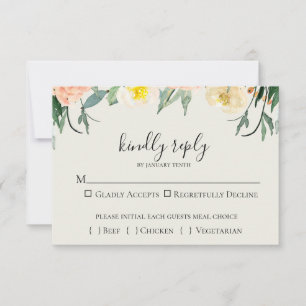 Garden Floral Wedding RSVP Card