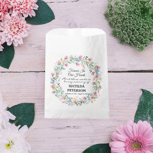 Garden Floral Wreath Memorial Seed Packet Favour Bag