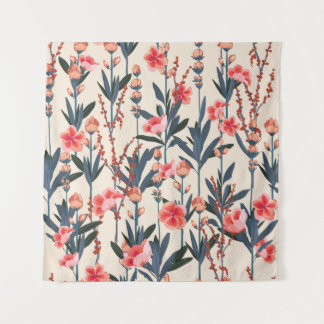 Garden Florals: Tropical Botanical Vintage Tapestry