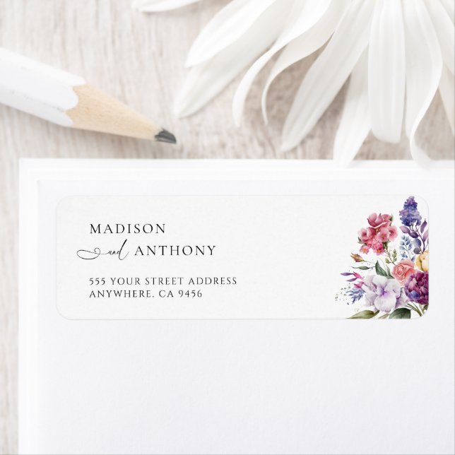 Garden Flower Calligraphy Adresse de retour (En situation)