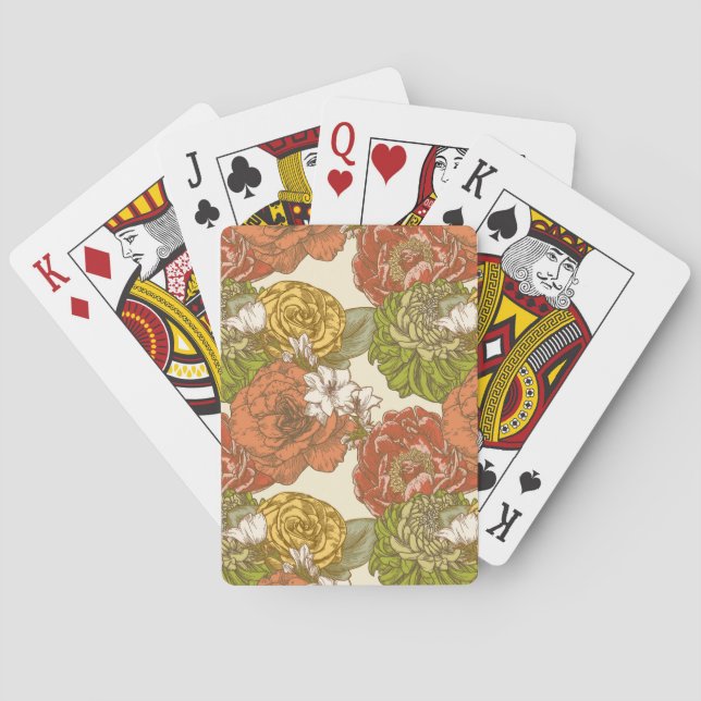 Garden Flower Pattern Playing Cards (Back)